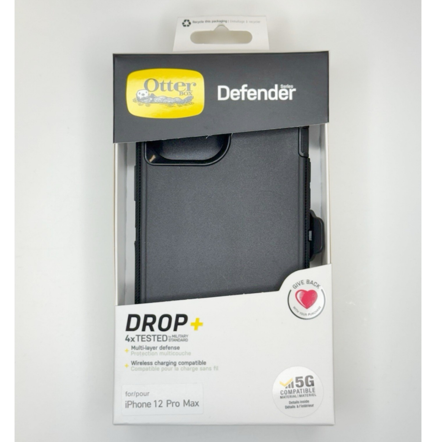 OtterBox Defender Case with Holster Case for (iPhone 12 Pro Max), Black Case