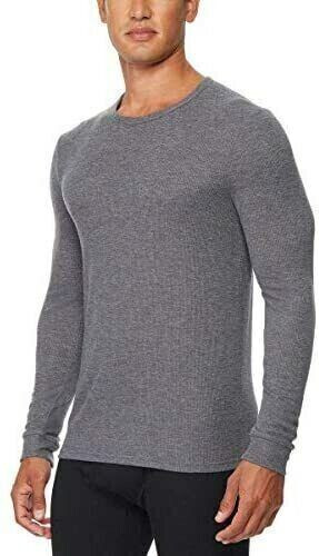 32 DEGREE Men's 2-Pack Lightweight Thermal Baselayer Crew Top, White/Gray, M