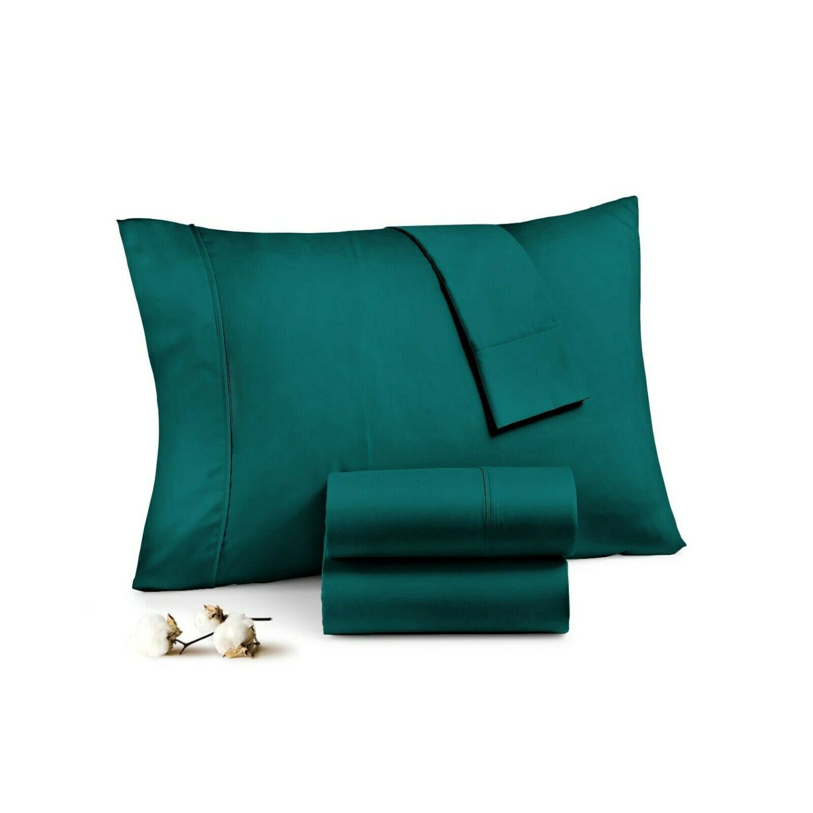 12/15/18/21 Inch Deep Pocket Sheets Egyptian Cotton Teal Solid Select Item