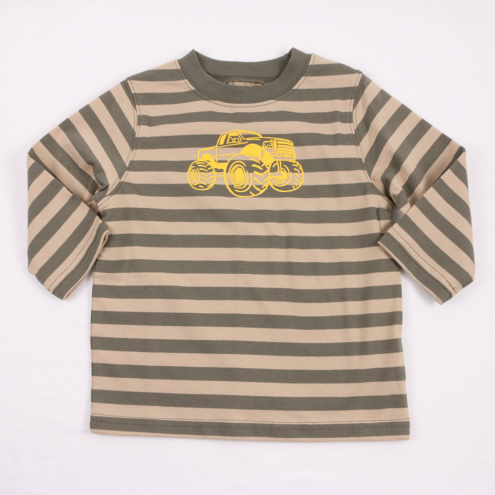 OKIE DOKIE BOYS INFANT STRIPED MONSTER TRUCK COTTON SHIRT 18M NWT