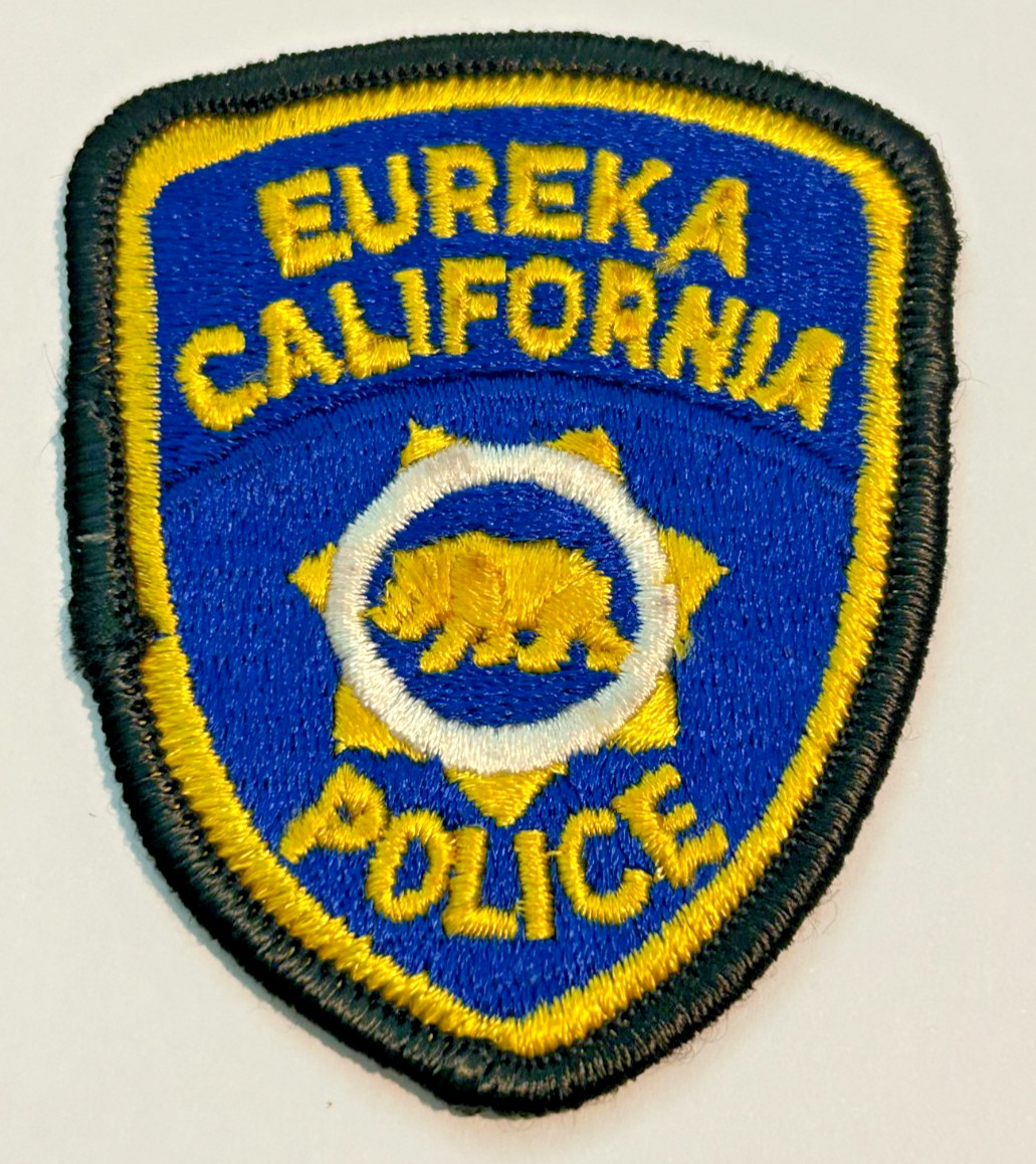 VIntage Eureka California Police Bear in Circle 3" Hat Vest Patch Unused