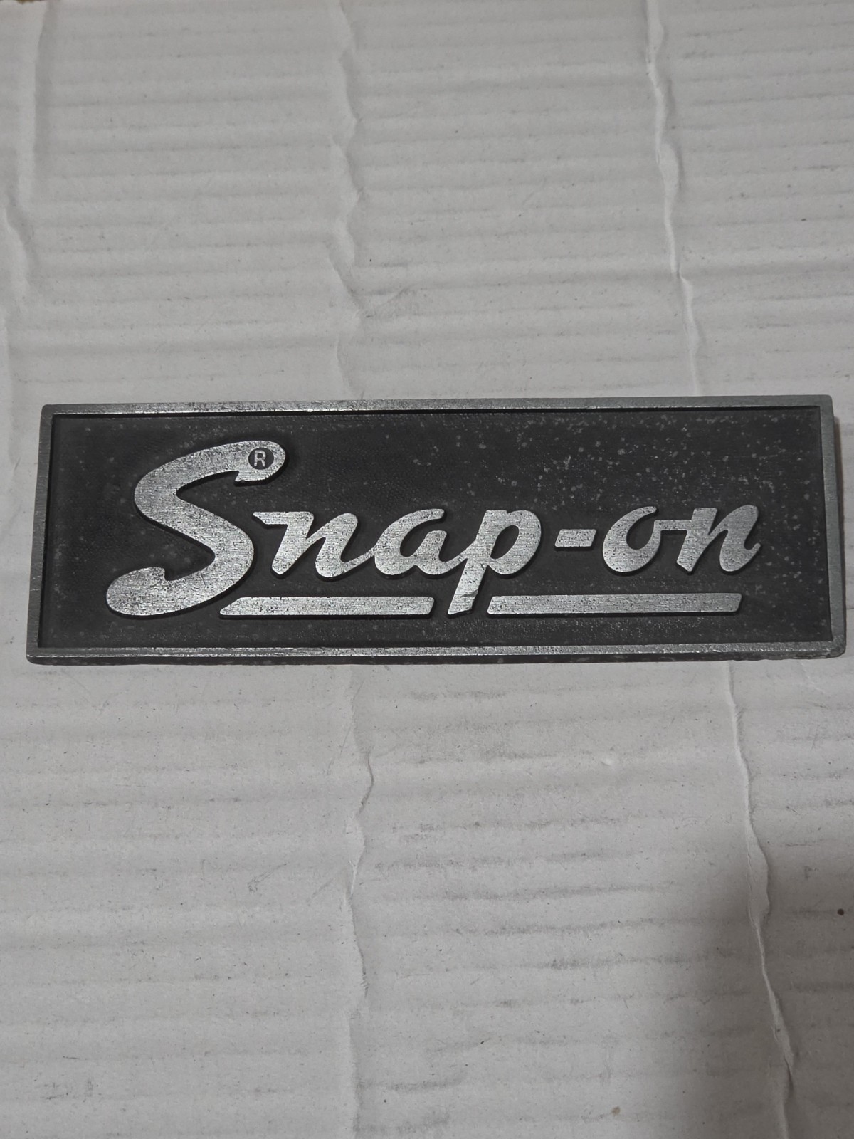 Vintage Original Metal Under lined Snap-on Tool Box Toolbox Logo Emblem