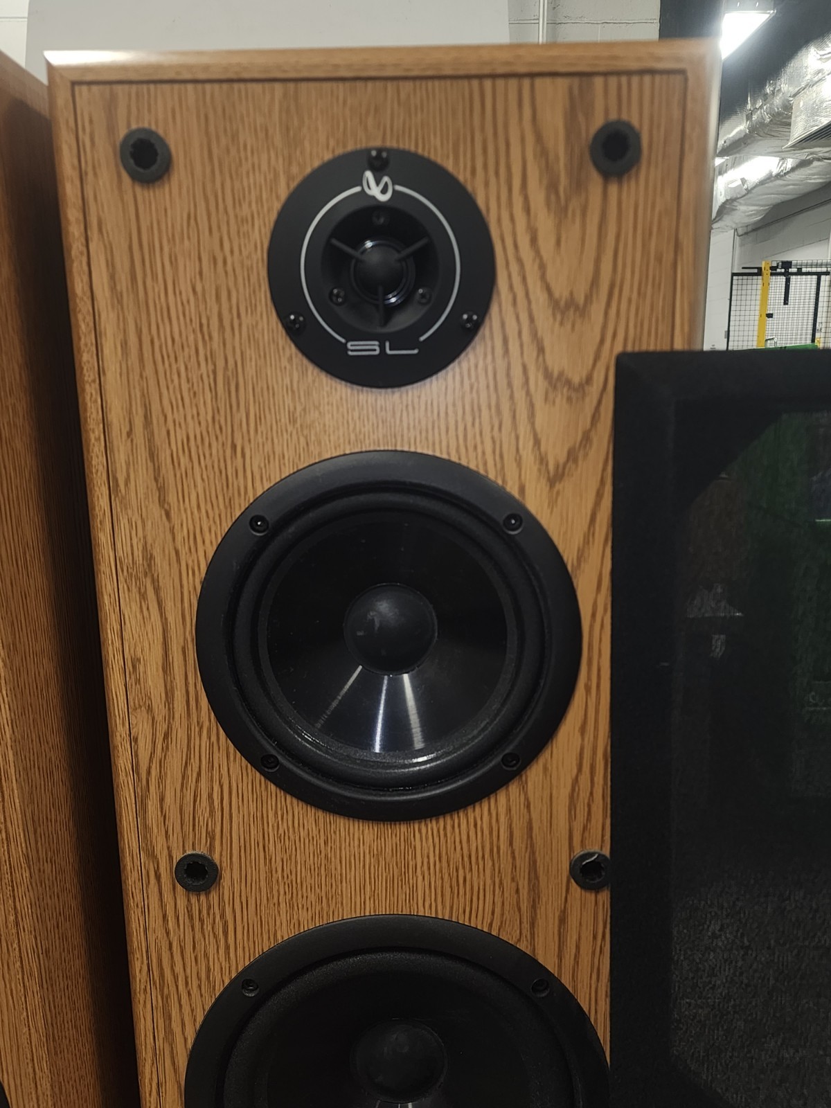 INFINITY SL40 TOWER SPEAKERS SOLID OAK VERIFIED WORKING SOUND SYSTEM Vtg Speaker