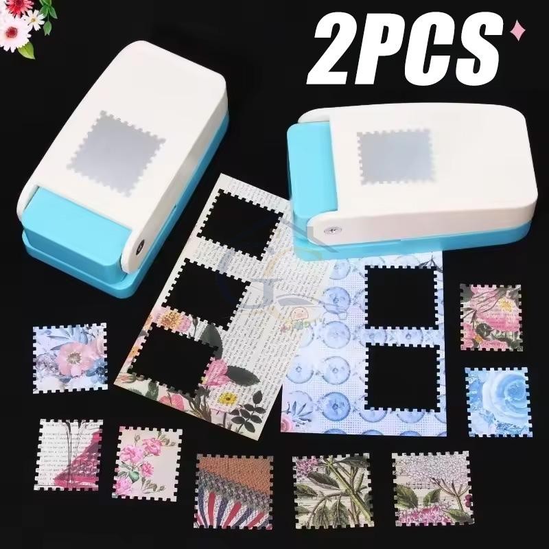DIY Rectangular Postage Stamp Punch, Lever Action Craft Punch for Paper Crafting