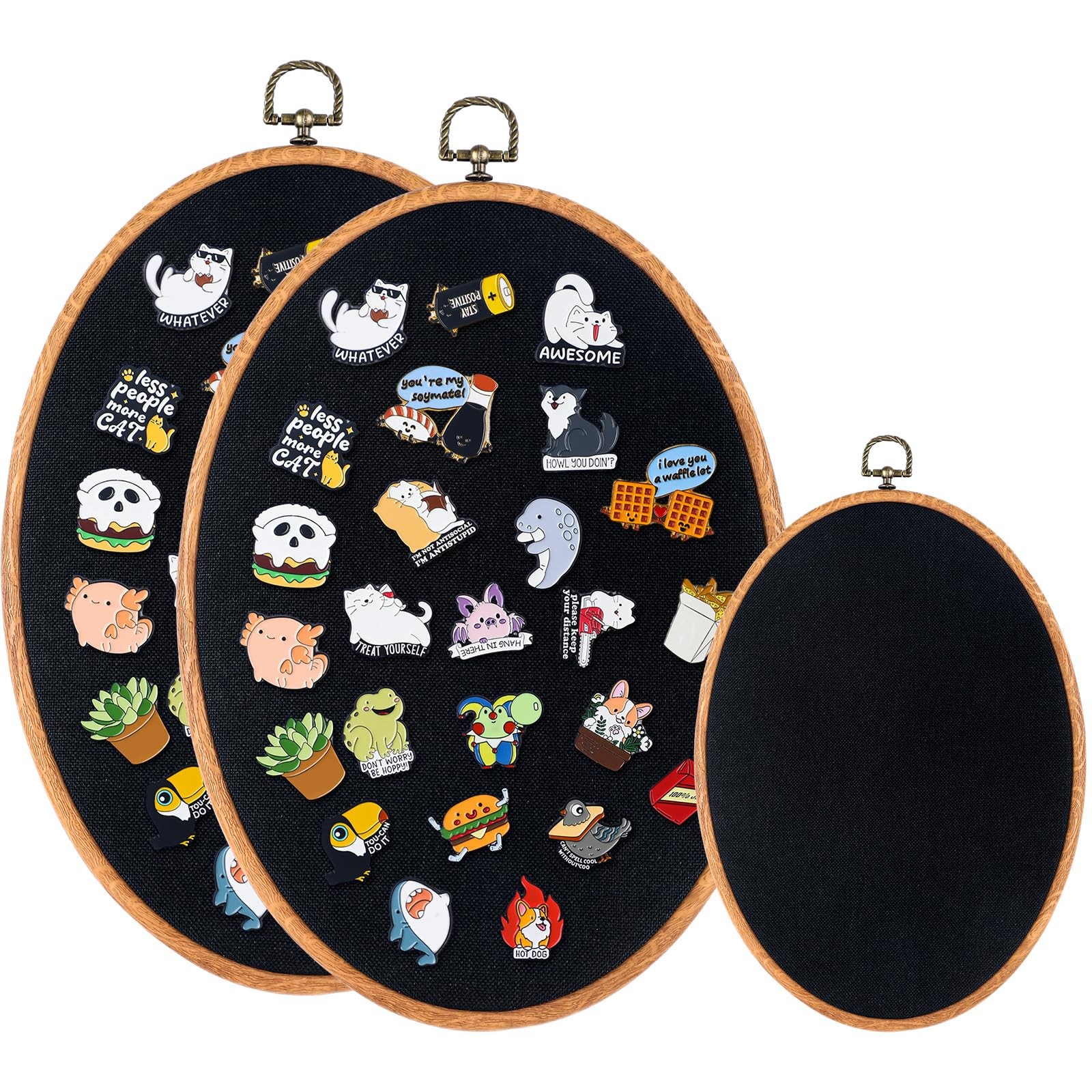 Yalikop Pin Display Board Fabric Enamel Boards Wall 11.4" X 8.6", Black