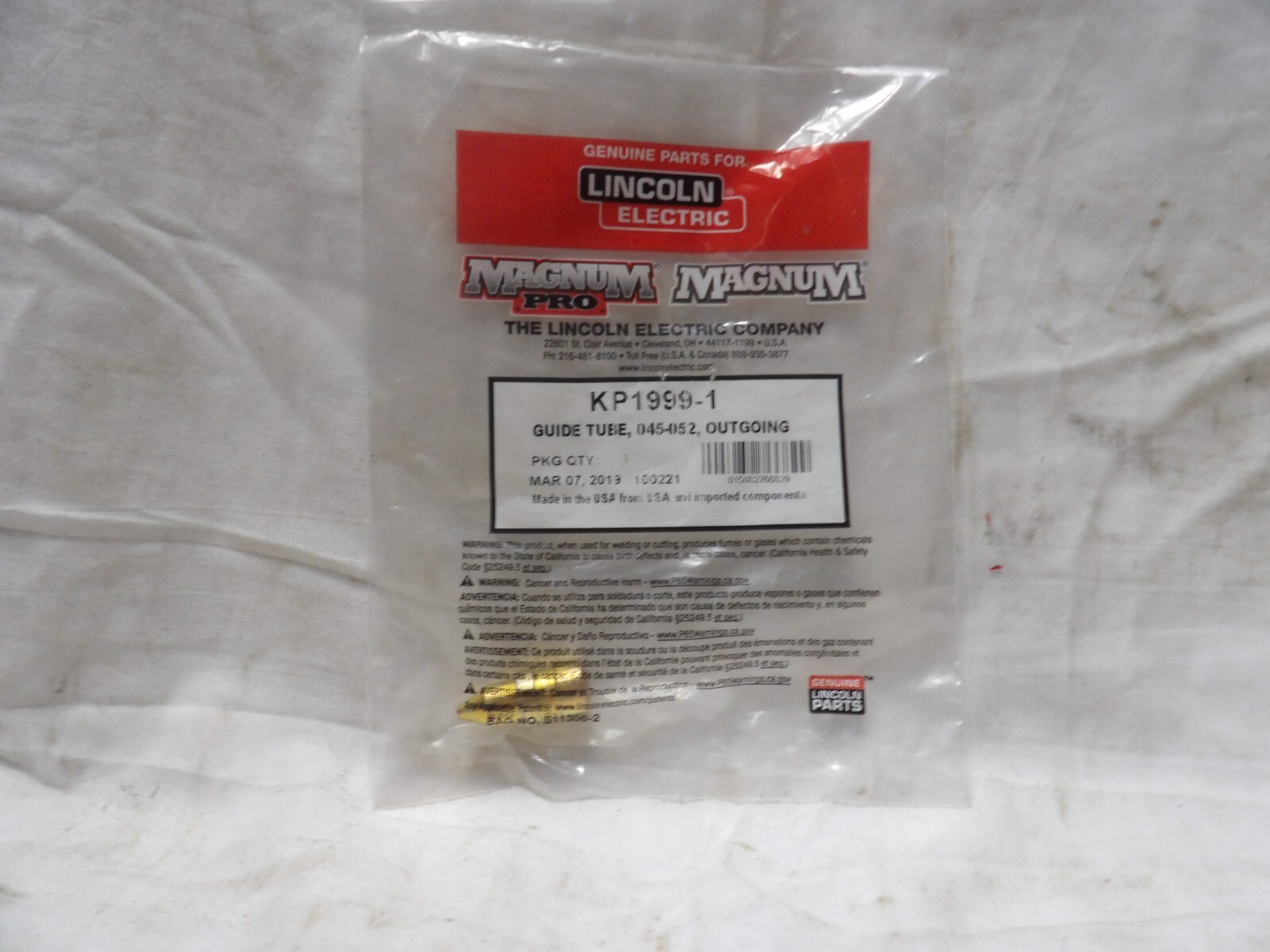 Lincoln Magnum Pro Guide Tube .045-.052, Outgoing KP1999-1