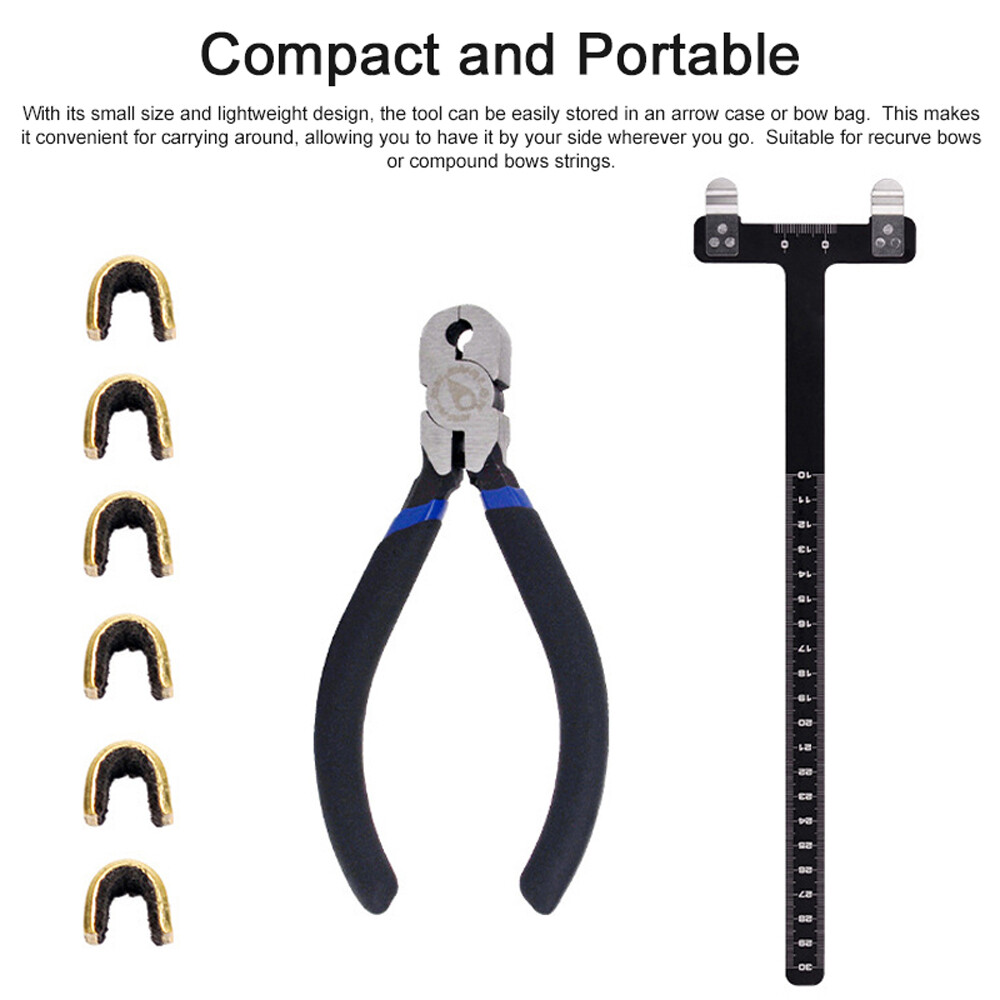 Archery Adjustment Tool Bow String Nocking Points Pliers T Squares Tuning C9F5