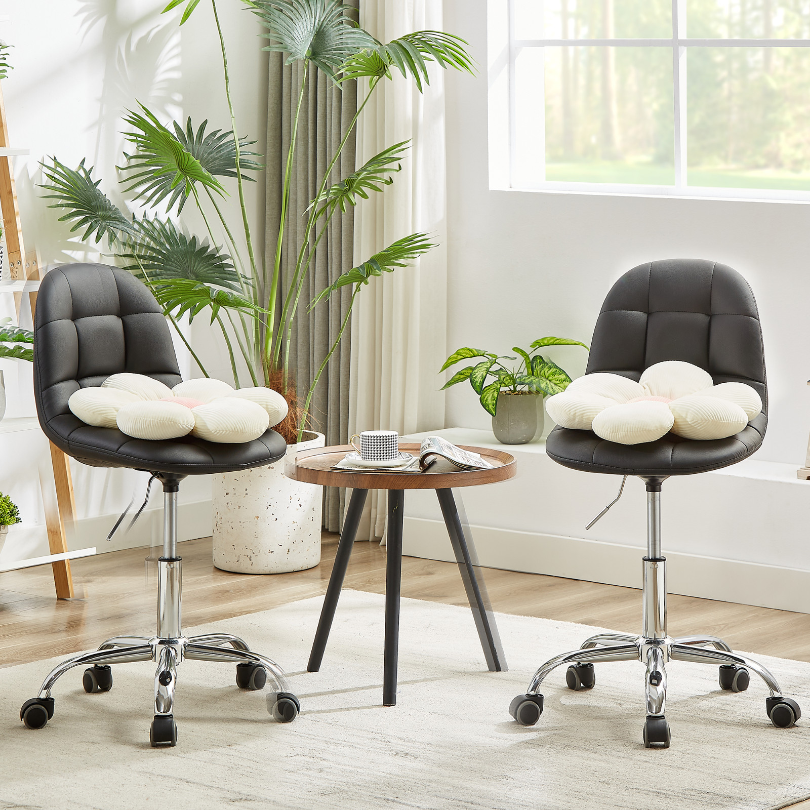 Home Office Chair Swivel Task Seat PU Leather Rolling Height Adjustable Chair