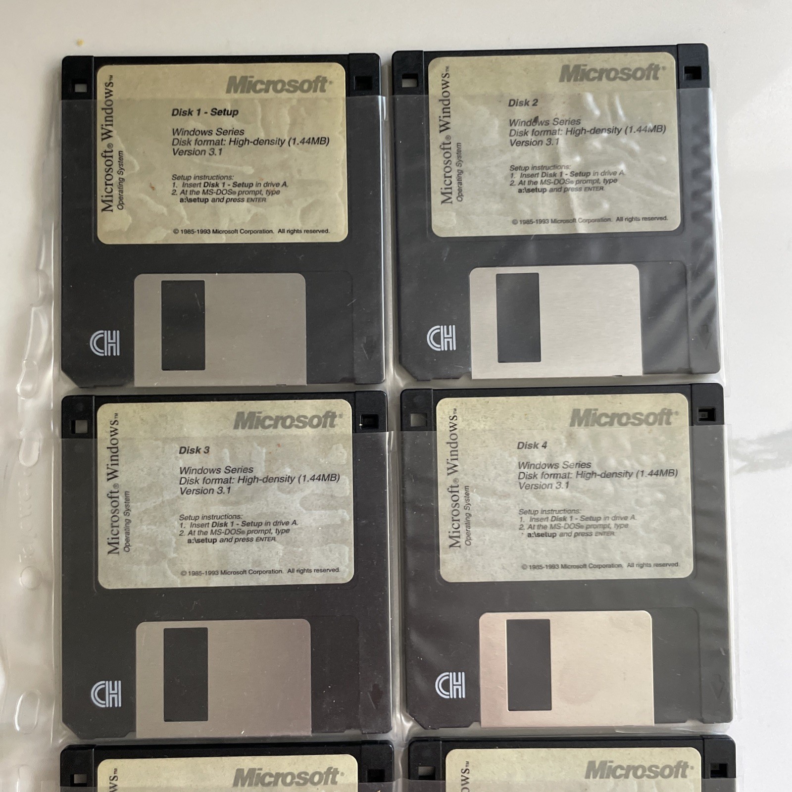 Microsoft Windows 3.1 Operating System 3.5" Floppy Disk Set English