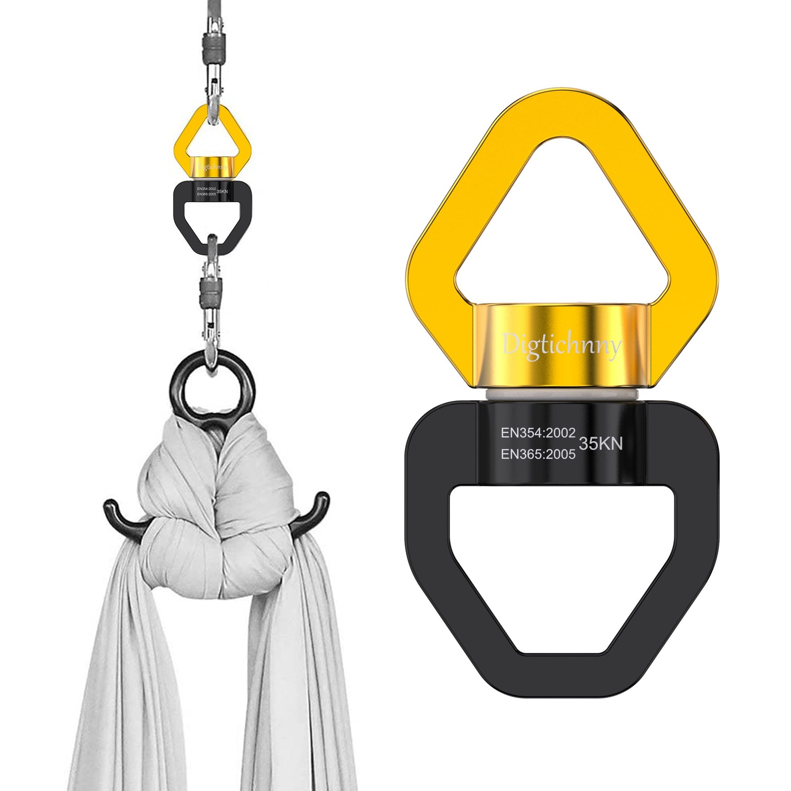 Swing Swivel, 35KN Safety Rotational Device, Swing Spinner for Web Tree Swing...