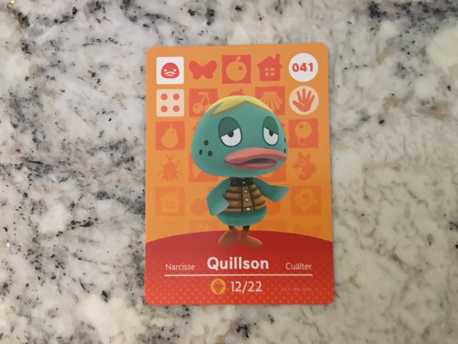 QUILLSON #041 Animal Crossing Amiibo Authentic Nintendo Mint Card From Series 1