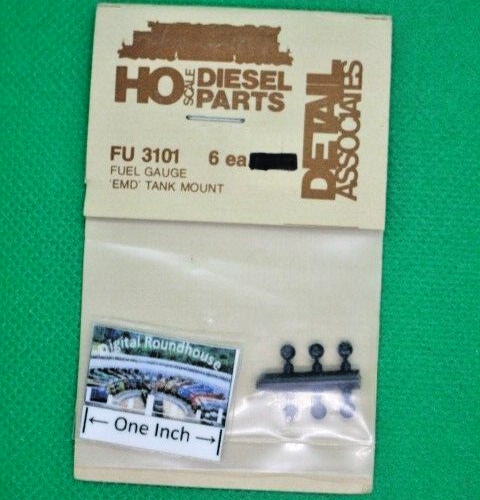 Detail Associates HO #3101 Fuel Gauge, EMD Flush Tank Mount - See Below