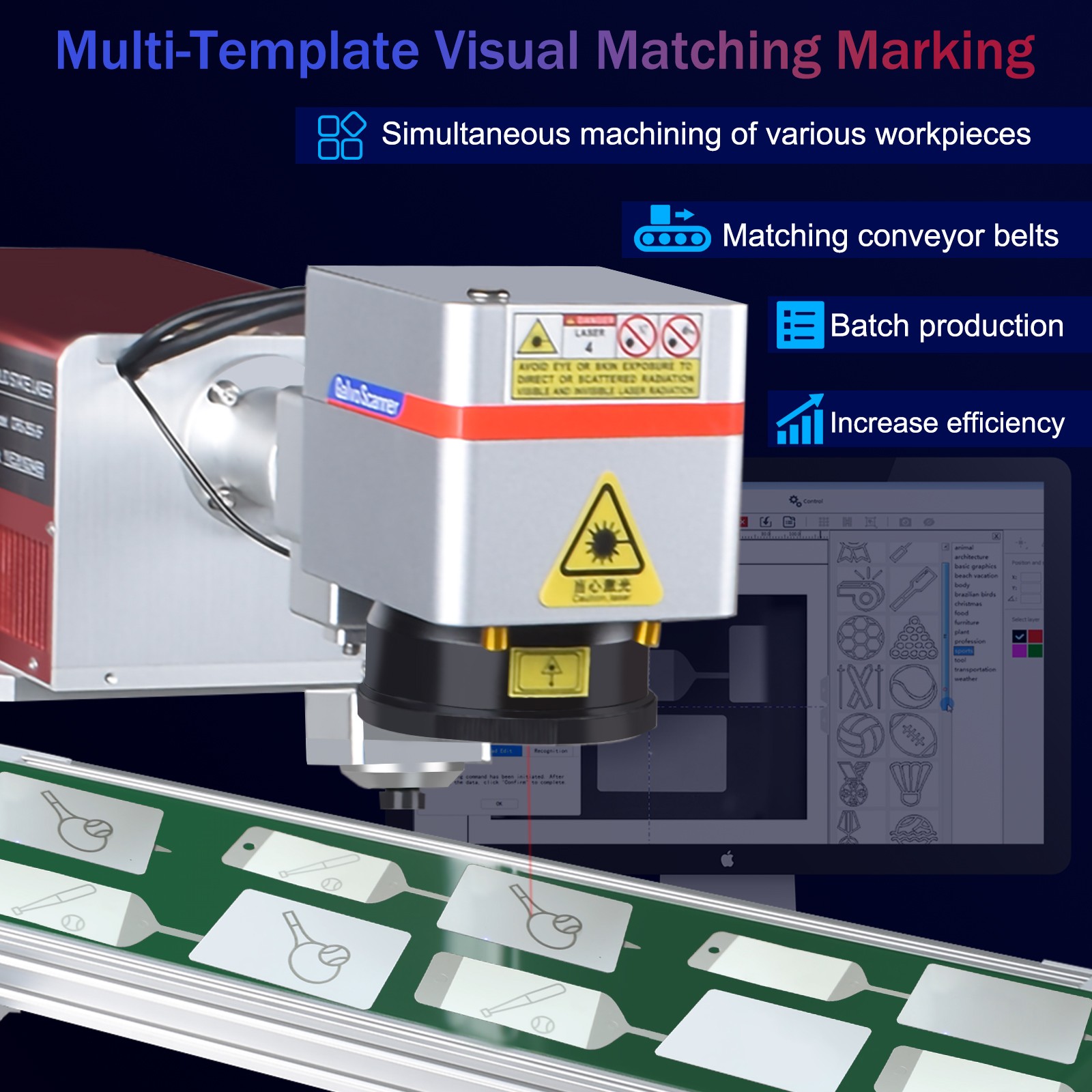5W UV Flight Marking Machine Visual Position for LOGO Date Barcode Printing US