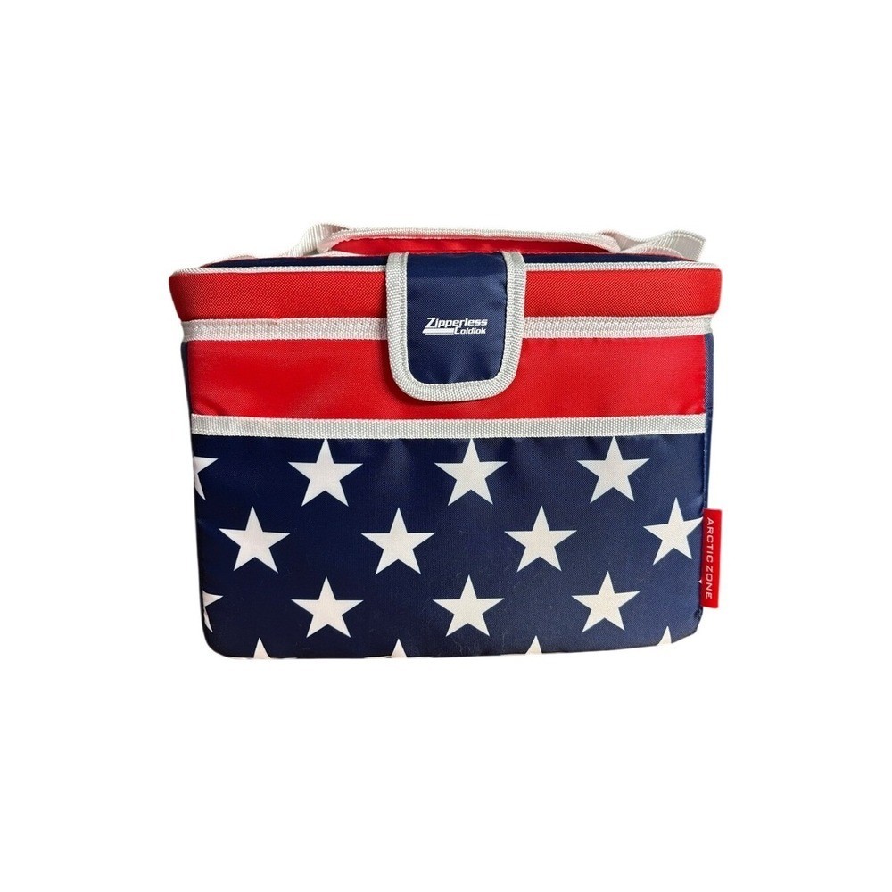 Arctic Zone Cooler Bag Red Navy Stars Patriotic Summer Fabric USA Flag GIFT NEW