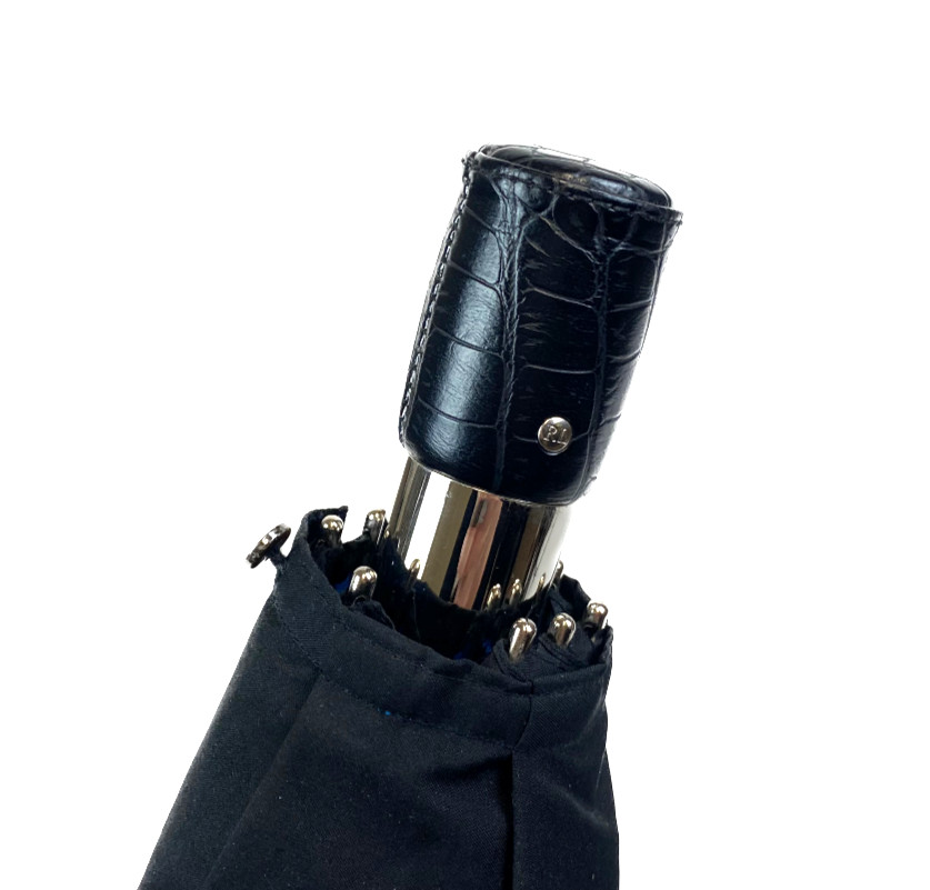 Men's Oversize Dual Layer Auto Open Auto Close Umbrella Leather Handle