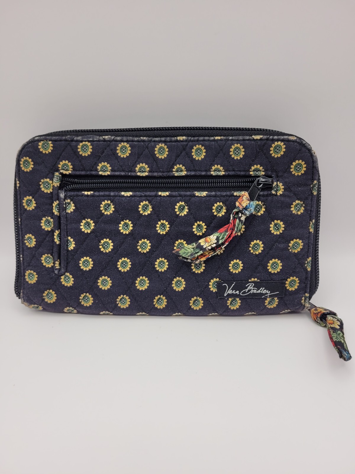 Vera Bradley Wristlet Wallet - Zippered Compartment and 1 exterior zipper pocket