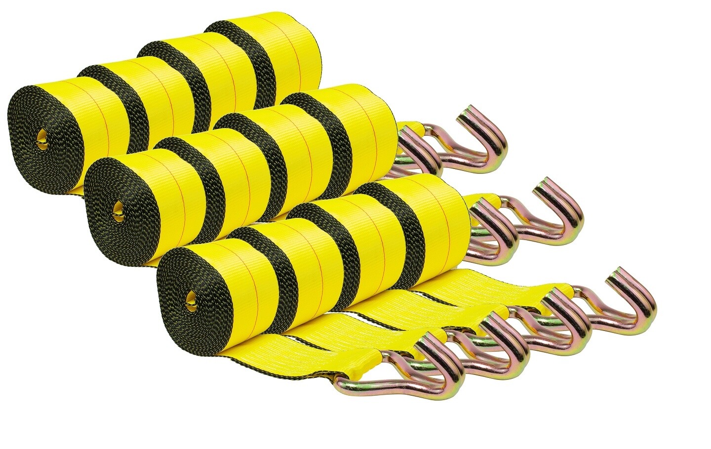 (12 Pack) 3"X30' Winch Straps w/wire hook, WLL 5000 Flatbed Tie Down Strap