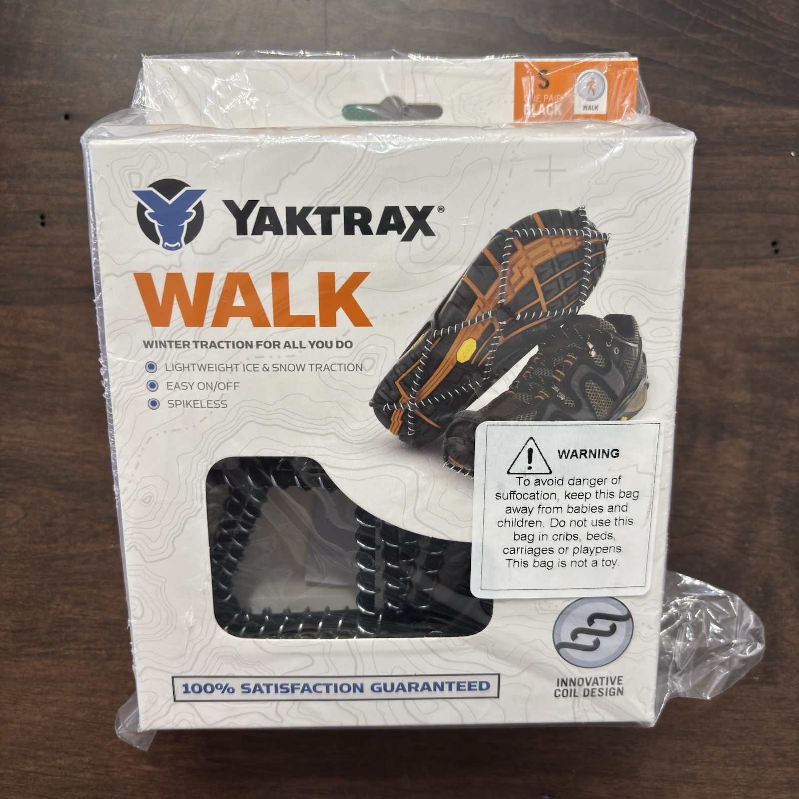 YAKTRAX Walk Adult Small Unisex Small Shoe Coil Traction Winter Ice FREE SHIP