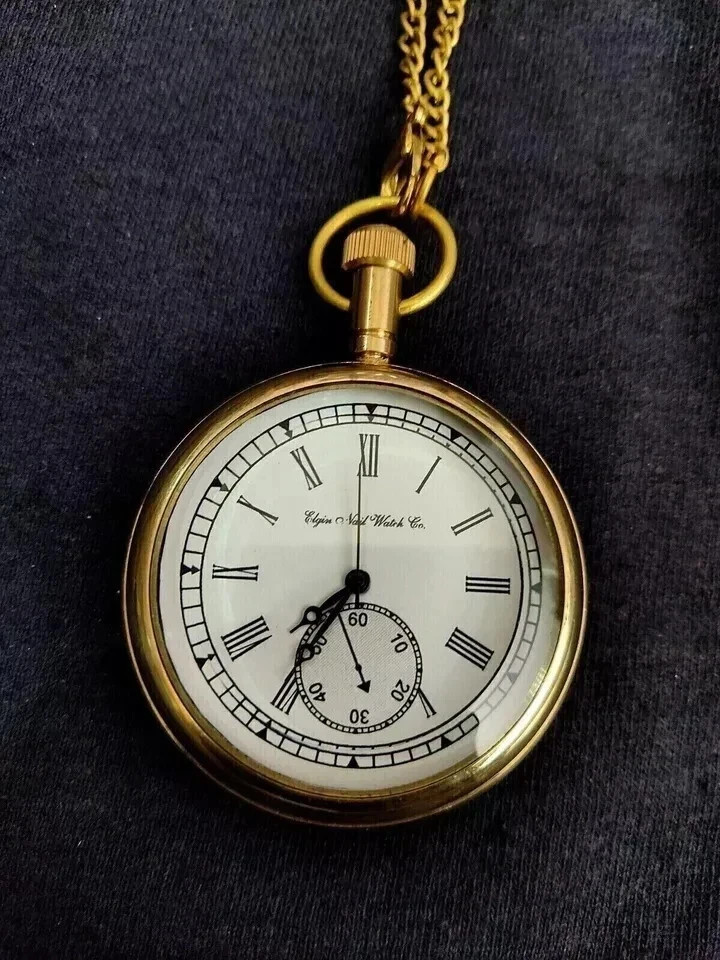 Watch elgin vintage pocket Collectible Antique 1- Brass Pocket Watch GIFT
