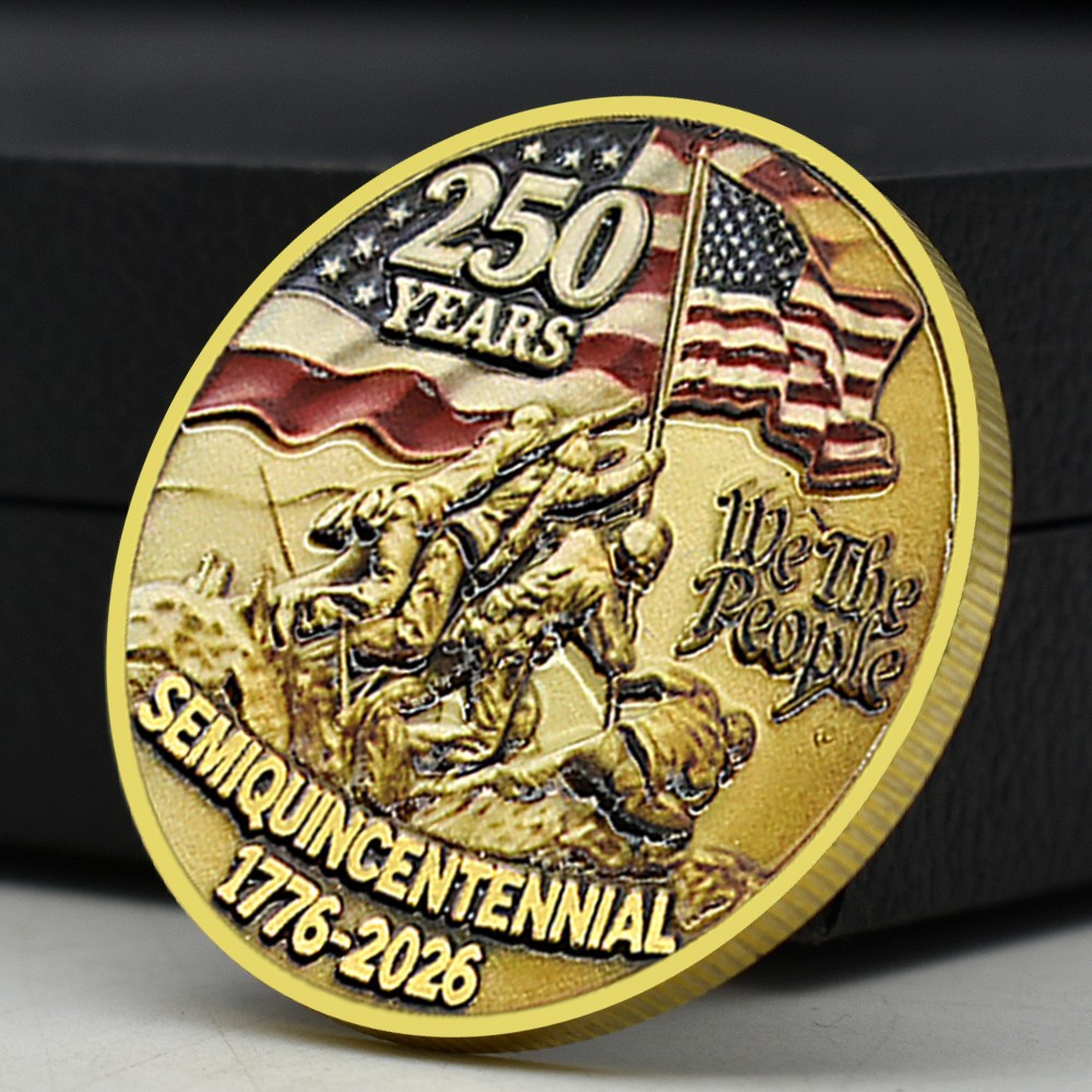 US 250 Years Semiquincentennial Coin 1776-2026 We The People Iwo Jima Medal