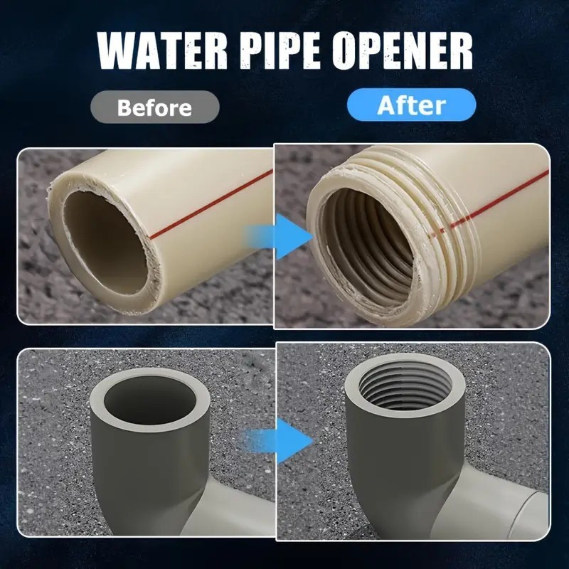 2-Integrated Internal & External Pipe Threading-Tool, PVC Pipe Threader Kit USA