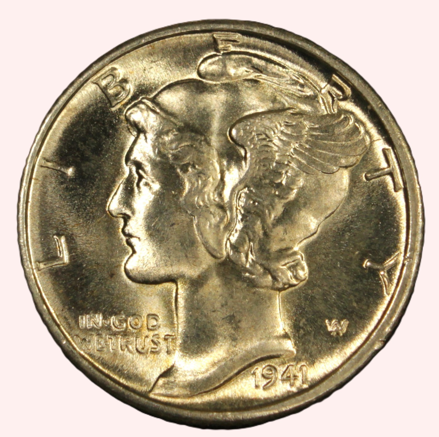 1941-D 10C FB Mercury Dime - Choice Gem BU- SMH 1753