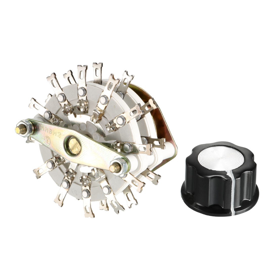 6P3T 6 Pole 3 Throw 2Deck Band Channel Rotary Switch Selector with Plastic Knobs