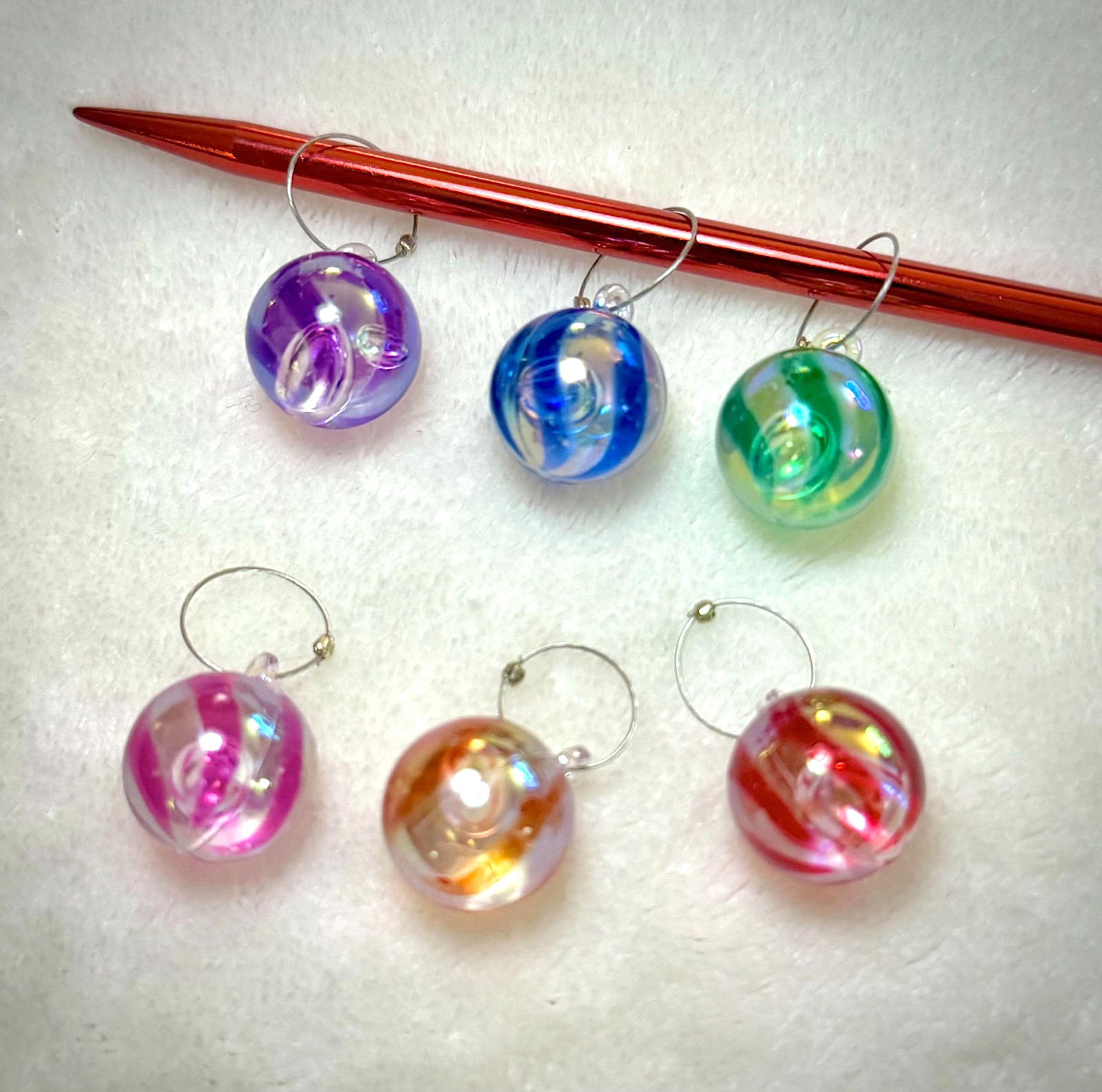 "Knitting Jewelry" Handmade Knitting Stitch Markers - Holiday Ornaments sm141