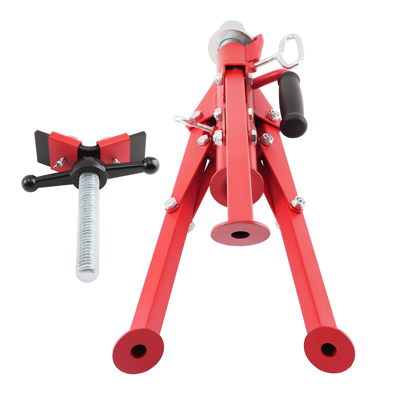 Adjustable Steel Pipe Jack Stand Ball Transfer 2500lbs 24-42in Capacity