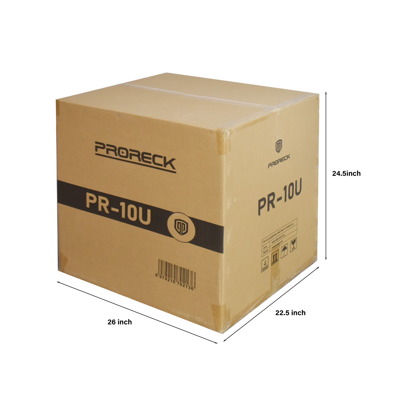 PRORECK 10U SPACE Rack Case With Slant Mixer Top, 20'' Rackable Depth For DJ