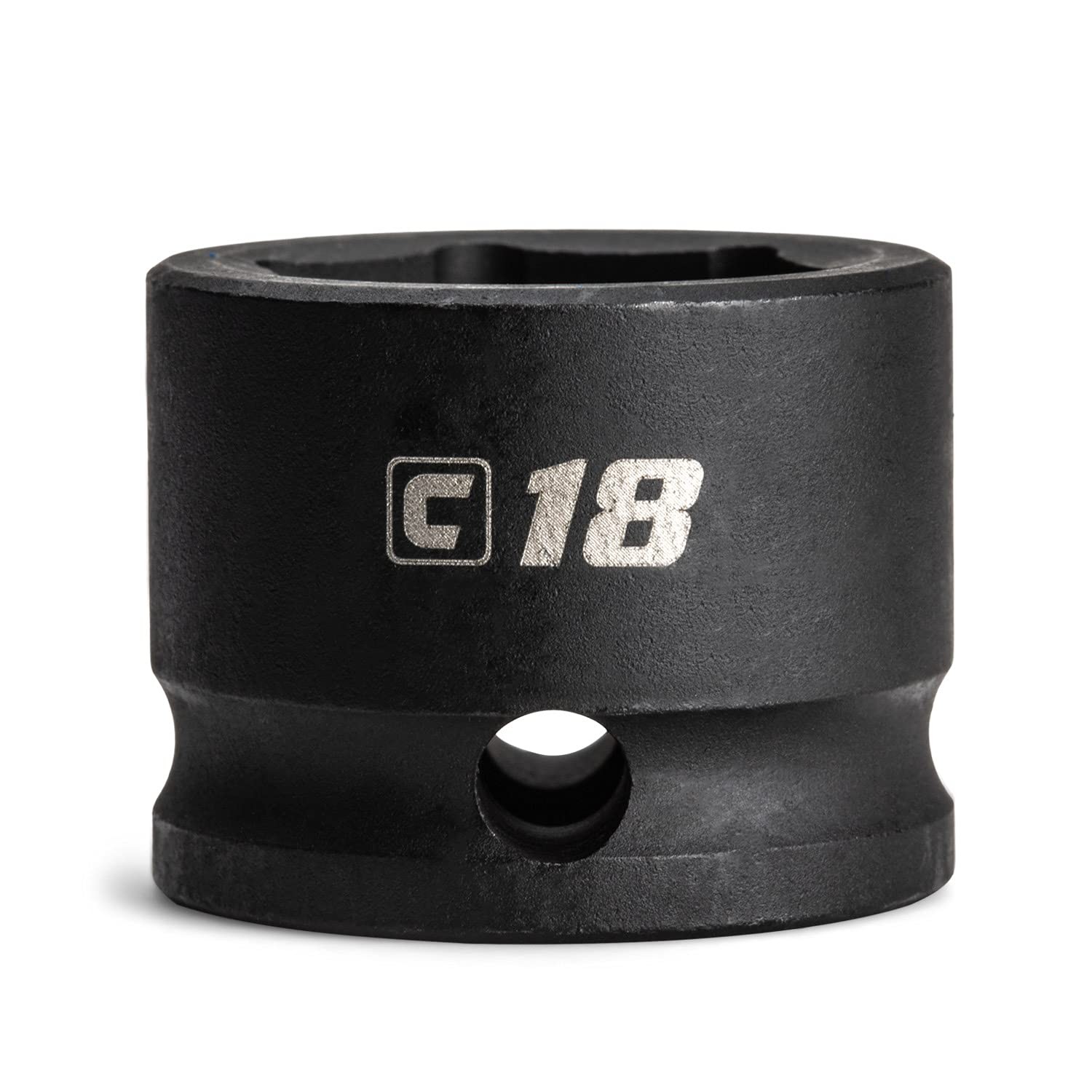 Capri Tools 18 mm Stubby Impact Socket, 3/8 in. Drive, 6 Point, Metric 18