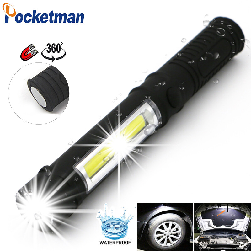 Bright 5000LM COB LED Flashlight Pen Light Torch With Magnetic Base use 3*AAA
