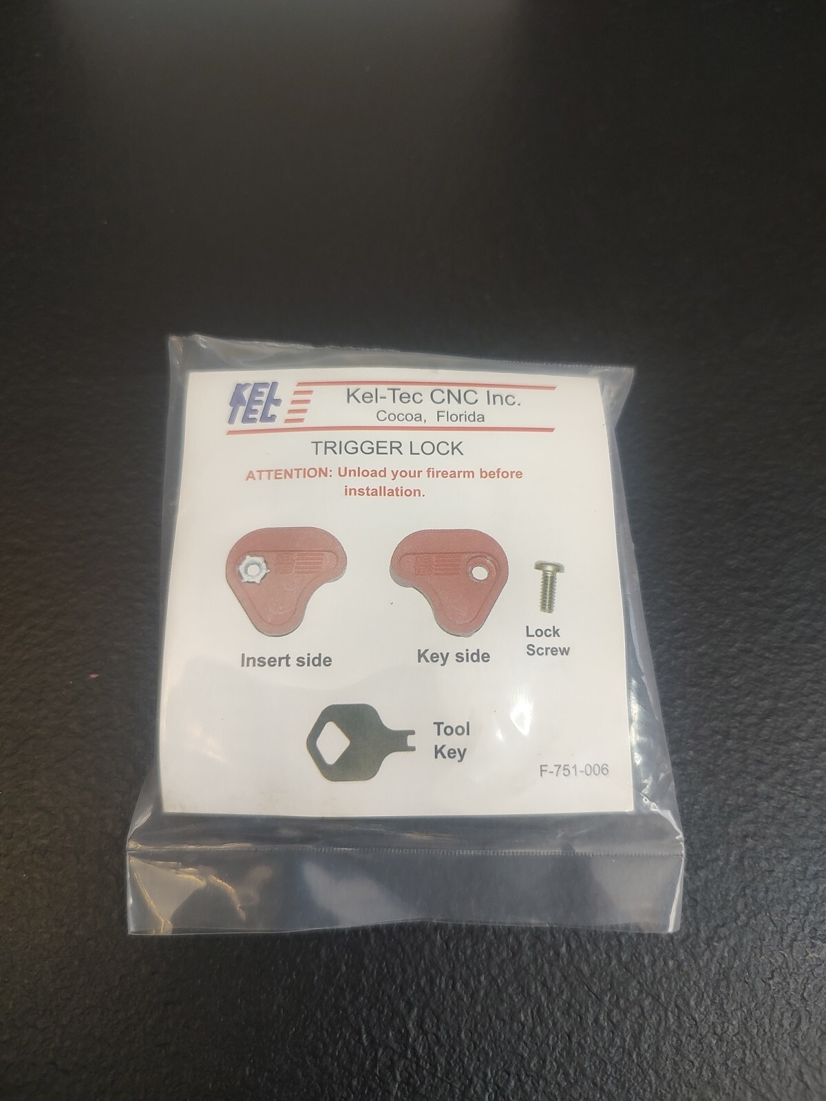 Kel-Tec Handgun P-3AT Pistol Factory Lock - Original from factory