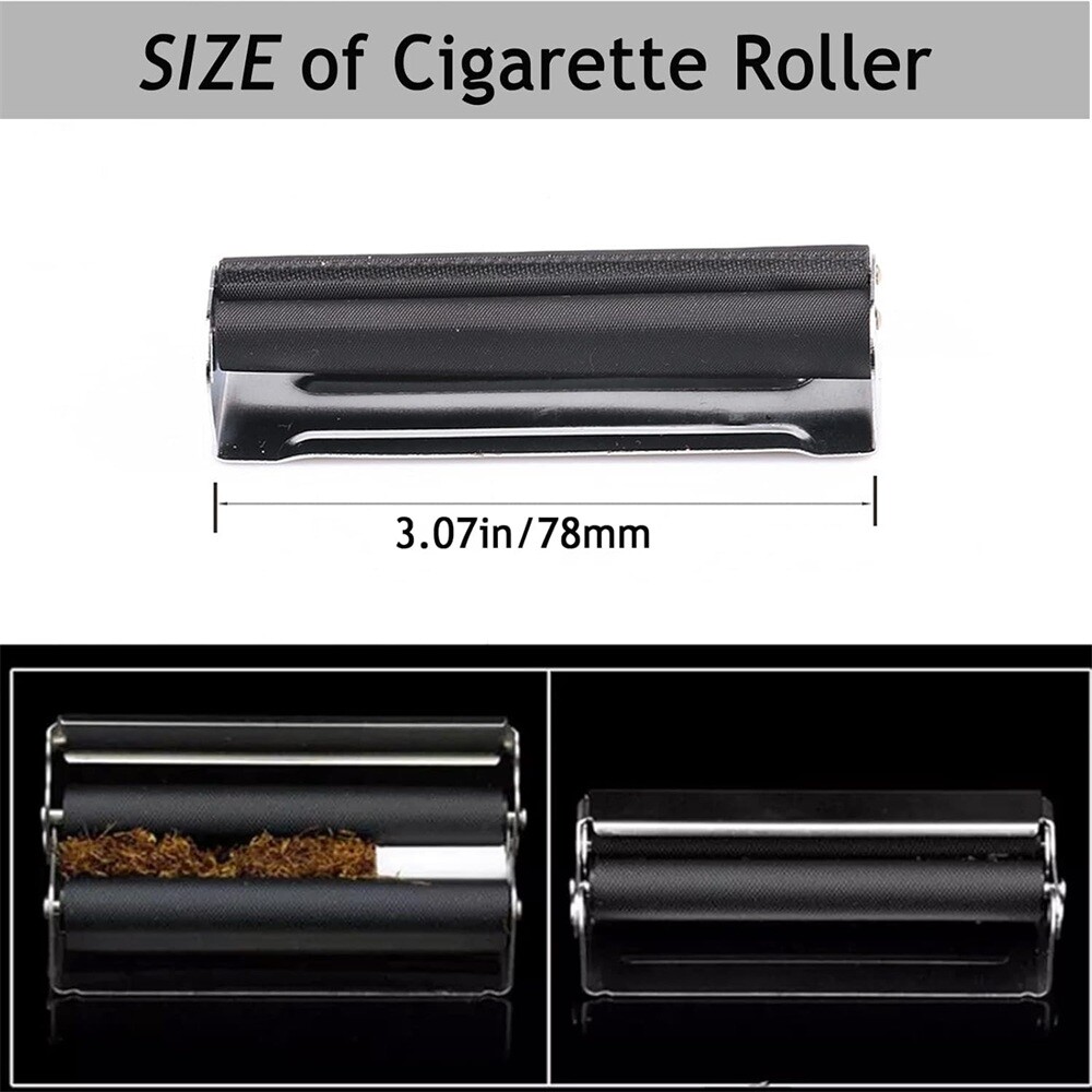 78mm Manual Cigarette Roller Metal Cigarette Rolling Machine with Lid Durable