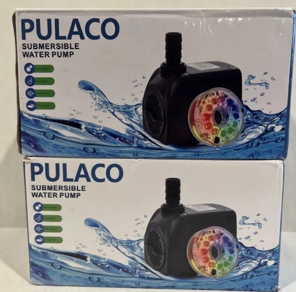 2 Pc  Pulaco PL-500LED Submersible Water Pump Aquarium & Garden For Fish