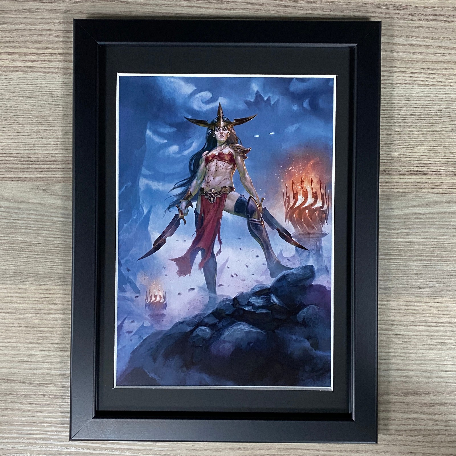 DAUGHTERS OF KHAINE FRAMED ART COVEN OF BLOOD DARK ELVES WITCH ELF WARHAMMER AOS