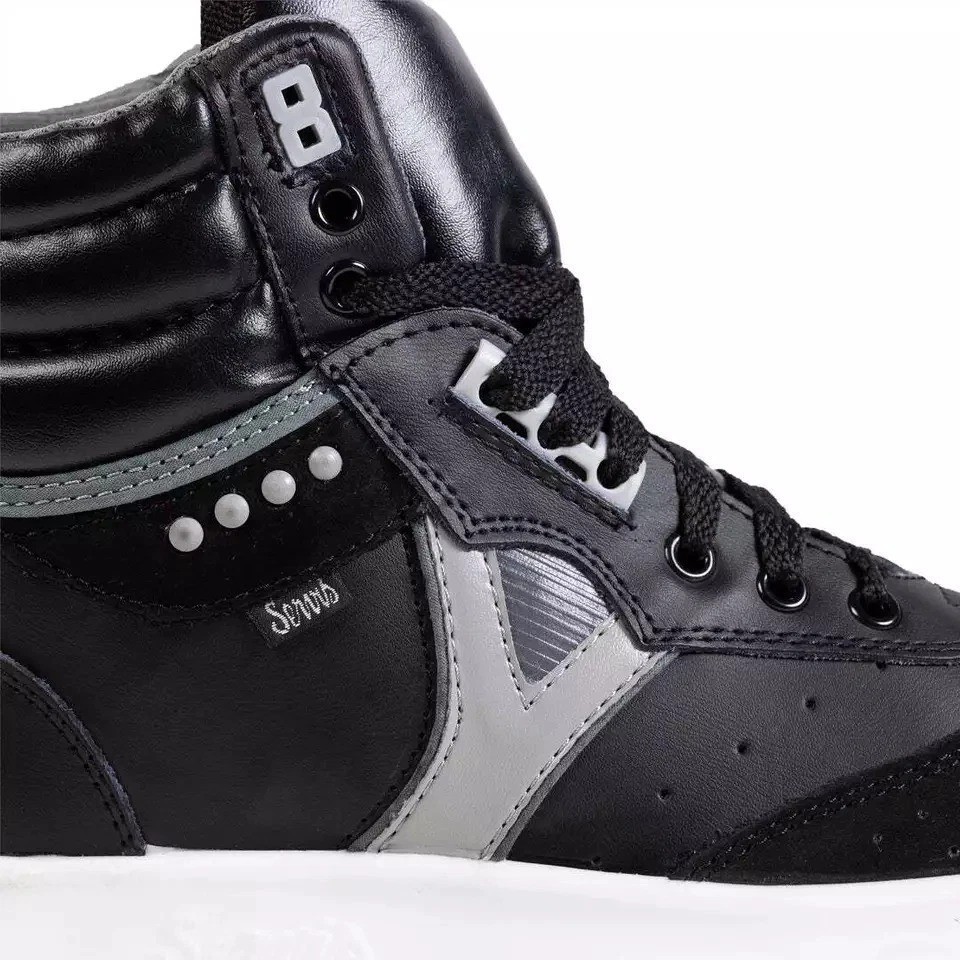 Servis Cheetah High Top Trainers Black & Grey Shoes Afghani Tali Style OG