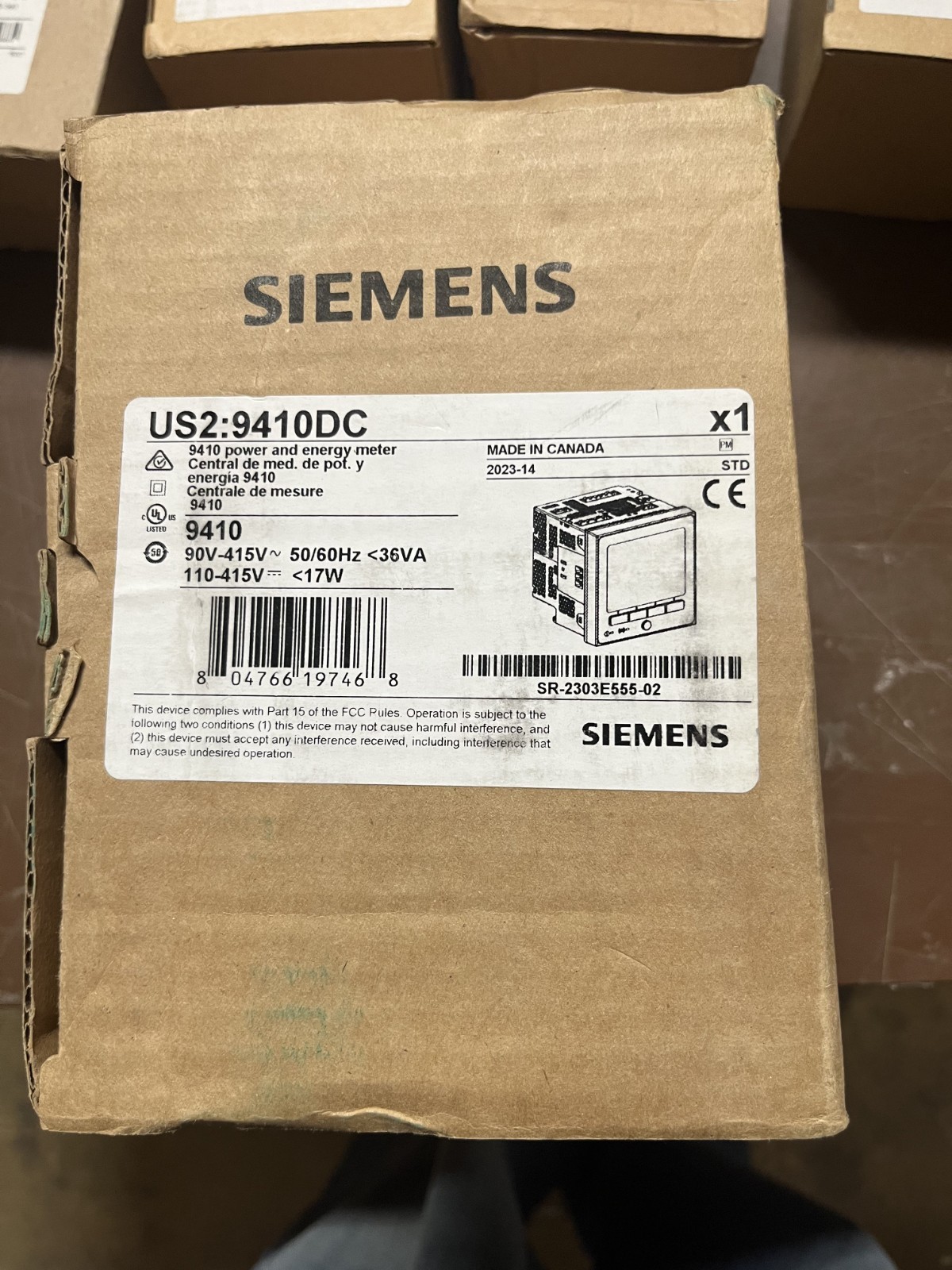 Siemens 9410DC Panel Mount Meter US2:9410DC NEW IN BOX