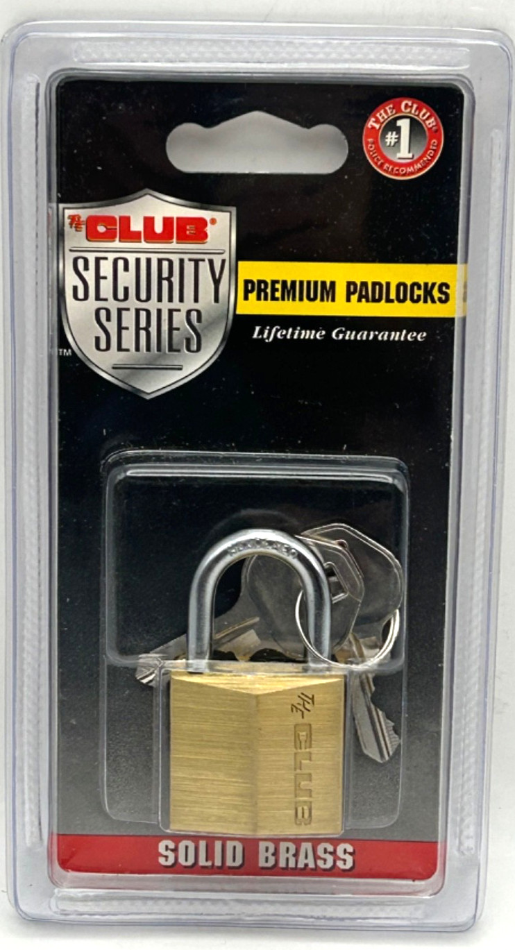 The Club UTL815 Solid Brass Padlock 30mm Keyed Lock New Sealed Security Series