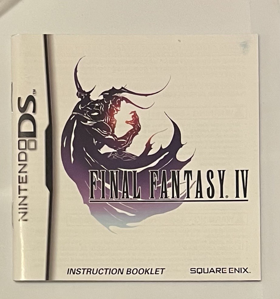 Final Fantasty IV for Nintendo DS instruction Booklet by Square Enix