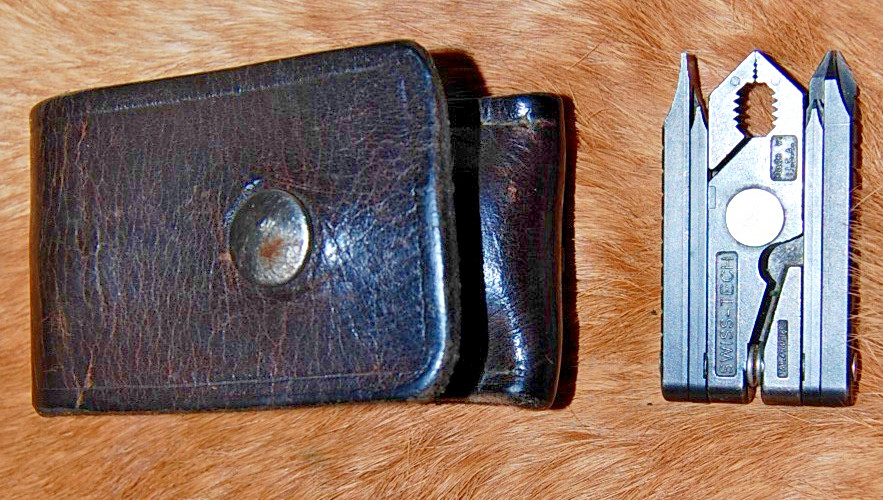 Swiss-Tech Compact Multi-Tool w/ Leather Pouch US patent #5491856 Made in USA