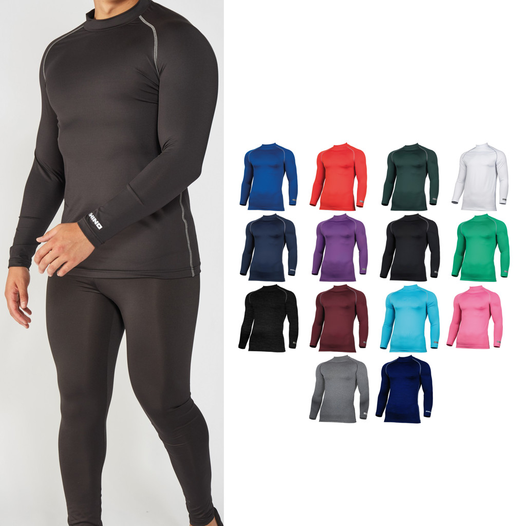 Rhino Men's Long Sleeve Baselayer T-Shirt RH001 - Active Gym Fitness Sports Wear