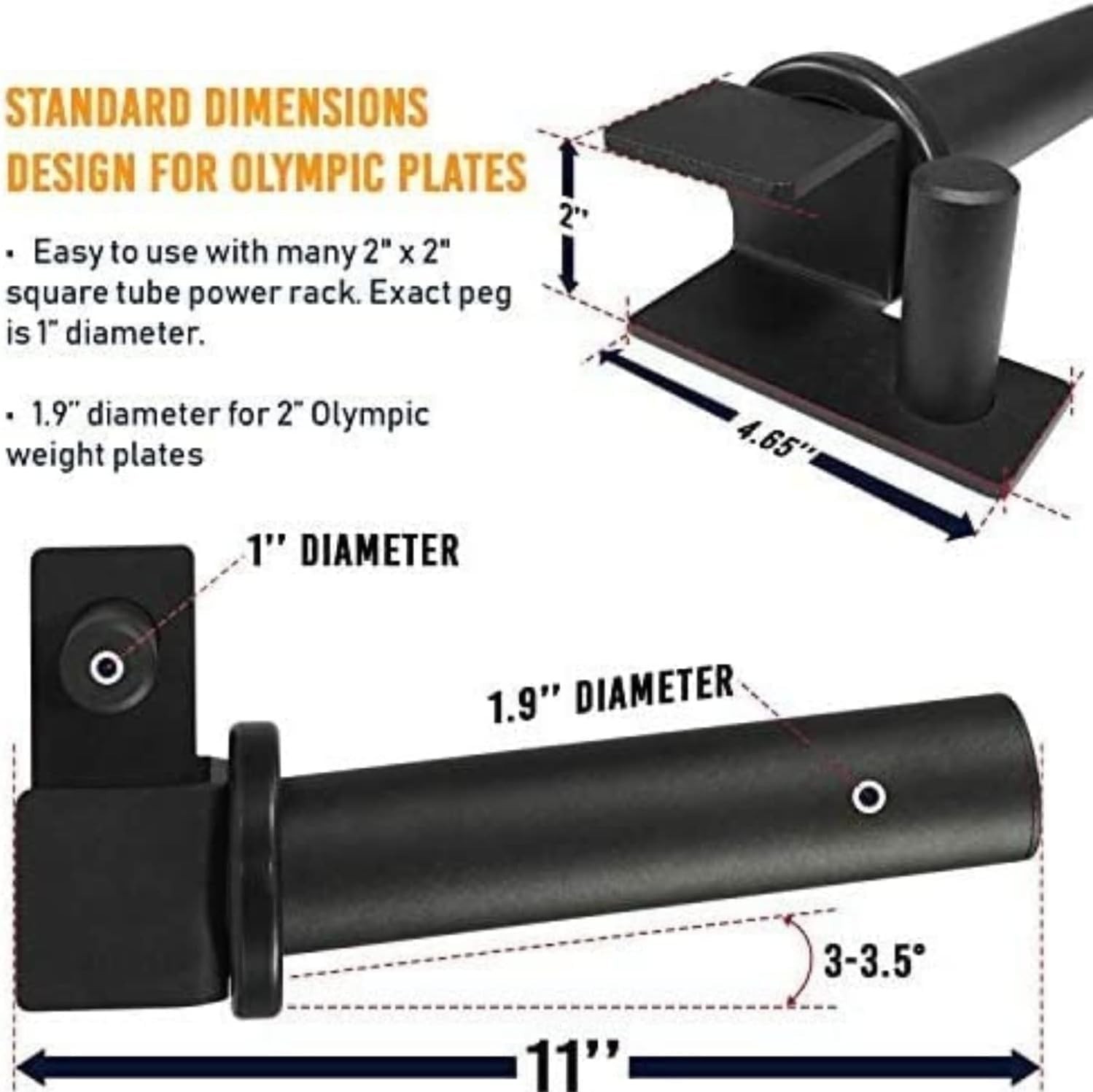 Easy Install Power Rack Plate Holder Attachment
