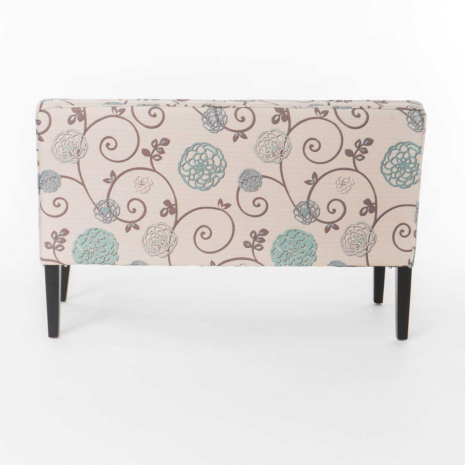 50'' Upholstered Loveseat|White and Blue