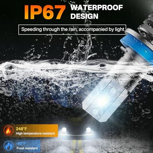 H11 Bulbs, H8/H9/H16 Fog Light 6000K with Cooling Fan, H11/H8/H9 Cool White