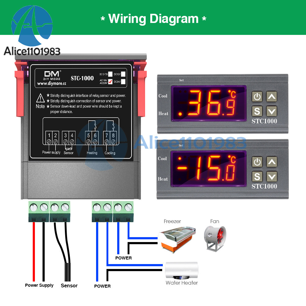 STC-1000 110V-220V All-Purpose Temperature Controller Thermostat Aquarium Sensor