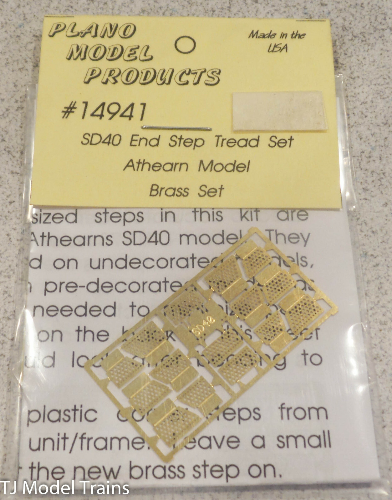 Plano Model Products HO #14941 SD40 End Step Tread Set Athearn Model Brass Set