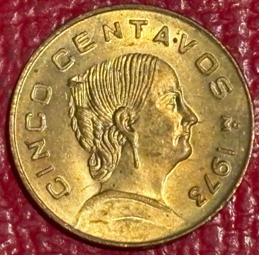 HIGH GRADE AU/UNC 1973 MEXICAN MEXICO 5 CENTAVOS COIN-MAR060