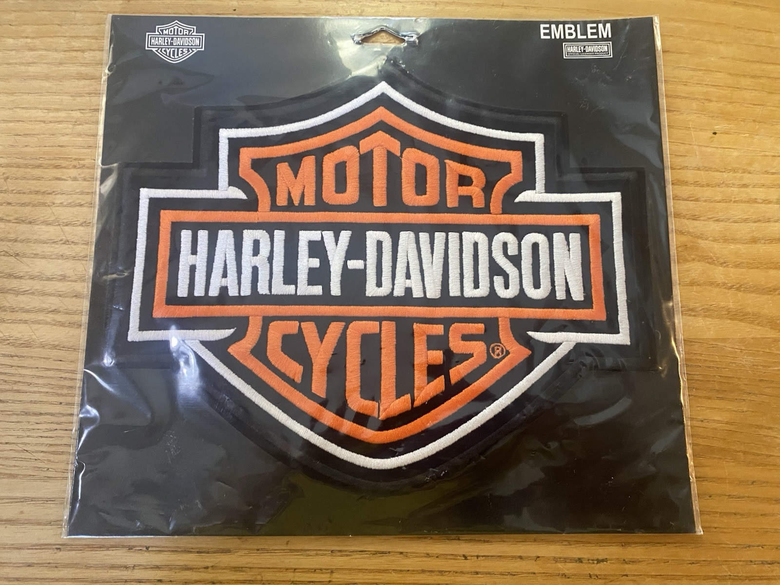 Harley Davidson Emb Bar & Shield Org/blk/wht 2007 Patch/Emblem XL 9.25”x7.5” New