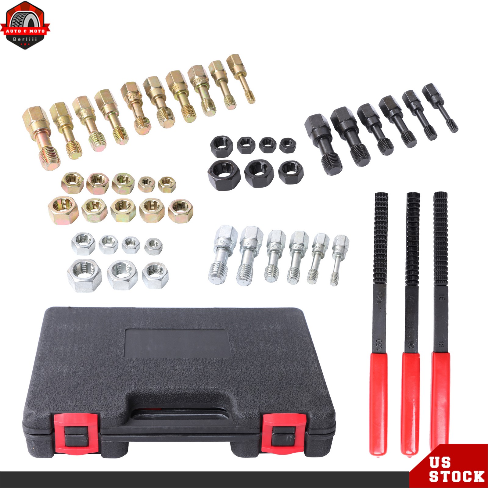 49Pcs Thread Repair Tool Set UNC UNF Metric Thread Restorer Tool Rethreading